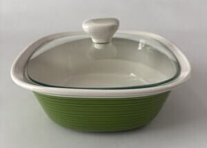 Corning Ware Etch Green Casserole Dish Green 8" 1.5 Quart Square Baking Dish